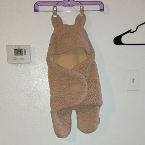 Cozy Brown Baby Swaddle with Ears